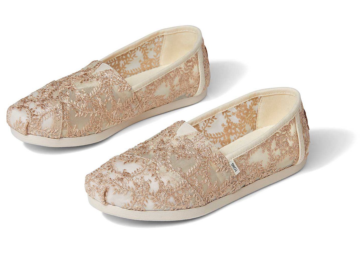 Toms Espadryle Damskie Beżowe - Alpargata Lace - 76NGKIEMW